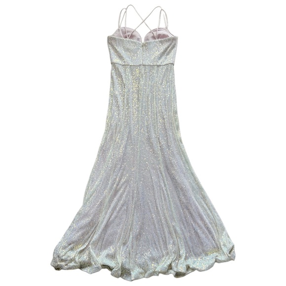 Cinderella Divine Opal Champagne CH209 Backless Sequin Gown Dress Medium - Picture 4 of 15